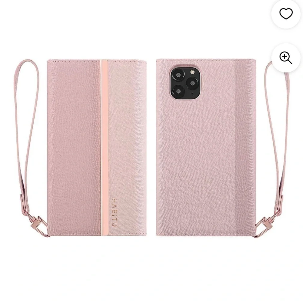 HABITU IPHONE 11 PRO MAX ERIS TRI FOLD WALLET CASE VEGAN LEATHER PINK